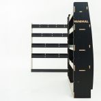 Nissan Interstar 2025 L3 modular hexaboard racking with bulkhead storage, 8‑compartment middle unit and 15‑compartment OS rear module