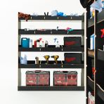 Nissan Interstar 2025 L3 full‑length hexaboard racking system with bulkhead, middle and OS rear storage