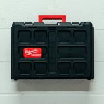 Front view of the Milwaukee PackOut Wall-Mount Shelf - displayed with toolbox