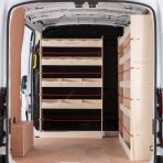 Nissan Interstar 2025 Heavy‑duty premium plywood bulkhead and OS shelving