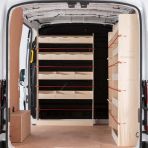 Nissan Interstar 2025 premium plywood racking with bulkhead, toolbox front and rear units