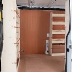 Modular premium plywood bulkhead and rear shelving system for Nissan Interstar 2025