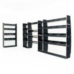 Full hexaboard van racking setup for Nissan Interstar 2025 L3 with bulkhead, toolbox front unit, infill and rear shelving