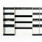 Durable hexaboard modular van racking for Nissan Interstar 2025 with toolbox shelves, infill and rear compartments
