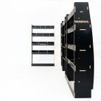 Heavy-duty hexaboard racking for Nissan Interstar 2025 with bulkhead, toolbox module, infill and multi-compartment rear storage