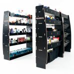 Complete Nissan Interstar 2025 hexaboard racking system with bulkhead, OS front toolbox and NS/OS rear shelving