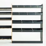 Close-up side van view of the rear section of the Nissan Interstar 2025- Hexaboard Driver Side Van Racking with x5 Festool Systainer Shelves 