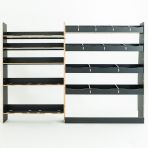 Nissan Interstar 2025 full‑length hexaboard racking system with bulkhead storage, Festool shelving and rear compartments