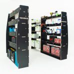 Nissan Interstar 2025 hexaboard van racking system with front Festool shelves and double rear compartment modules