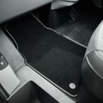VW Caddy 2021- Velour Carpet Front Floor Mat (Welded Diamond Heel Pad – 2 Piece, Black)