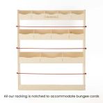 Vanimal van racking comes pre-notched to accommodate bungee cords