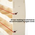 Vanimal racking comes pre-notched for bungee cords