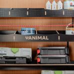 Close-up view of the Vanimal branding