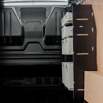 Rear van view of the Fiat Scudo Hexaboard Front Festool Systainer Racking with 4 Shelves