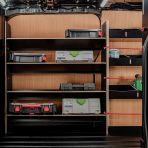 Side van view of the Fiat Scudo SWB Hexaboard Triple Racking System with x4 Toolbox Shelves
