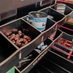 Close-up view of the racking compartments