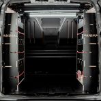 Rear van view of the Fiat Scudo LWB Hexaboard NS and OS Rear Racking (Pair)