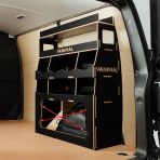 Rear van side angle view of the Fiat Scudo Hexaboard Rear Ulti-Rack Van Racking d