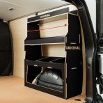 Rear van side angle view of the Fiat Scudo Hexaboard Rear Ulti-Rack Van Racking V2