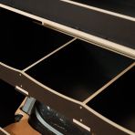 Close-up view of the racking compartments