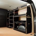 Rear van side angle view of the Fiat Scudo Hexaboard Driver Side Ulti-Rack Van Racking V2