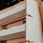 Close-up view of the pre-notched racking and Vanimal branding