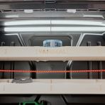 Close-up rear van view of the Fiat Scudo Full-Width Bulkhead Racking