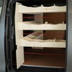 Passenger side van view of the Fiat Scudo Bulkhead and Front L-Shape Racking (LH L-Rack)