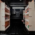 Rear van view of the Fiat Scudo LWB Double Rear Racking and Front Toolbox (Triple Pack)