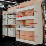 OS rear van view of the Fiat Scudo LWB Double Rear and Front Festool Ply Racking (Triple Pack)