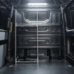 Rear van view of the VW Crafter 2017+ DeWalt ToughSystem 2.0 Toolbox Compatible Van Racking - Bulkhead