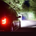 Linear-6 LED Light Bar Integration Kit displayed on at night 