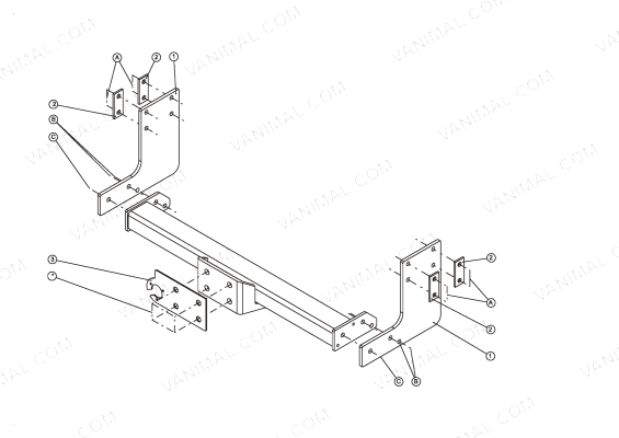 Mercedes Sprinter W907 RWD without Step but with Parking Aid, Single Wheel M/L/XL, Twin Wheel L/XL models 2006-18 Flange Towbar 1578
