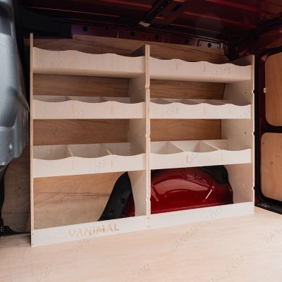 Side van angle view of the Toyota Proace City Long Driver Side Van Racking