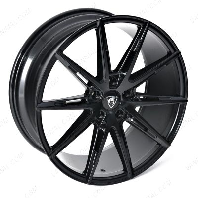 Close-up view of the 20x8.5 Cades Chronos Jet Black Alloy Wheel