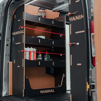 Nissan Townstar 2022 L2 dual racking system with 21 compartments and 6 shelves