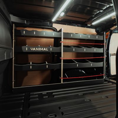 Nissan Townstar 2022 L2 van racking set with OS front and OS rear modules