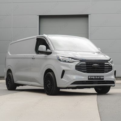 Front van driver side angle view of the VW Transporter T7 2025- Set of 2 Adhesive Wind Deflectors