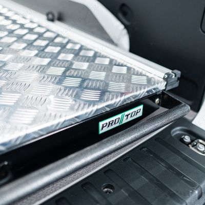 Close-up view of the ProTop branding on the Sliding Deck