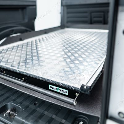 Close-up view of the VW ID Buzz Cargo ProTop Heavy Duty Sliding Deck