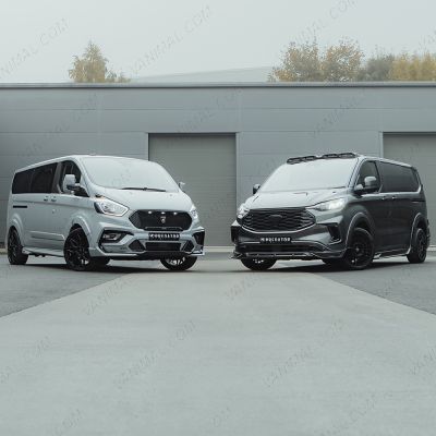 Transit Custom 2018-2023 Predator Body Kit vs Transit Custom 2023- Predator Body Kit - front side angle view 
