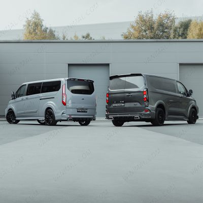 Transit Custom 2018-2023 Predator Body Kit vs Transit Custom 2023- Predator Body Kit - rear side angle view 