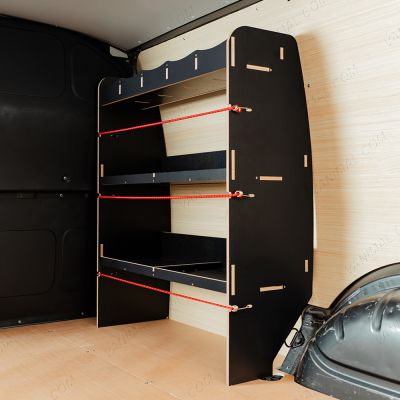 Rear van side angle view of the Fiat Scudo Hexaboard OS Front MakPac/Toolbox Van Racking