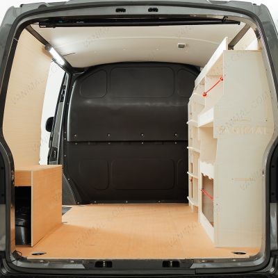 Rear van view of the Fiat Scudo Driver Side Ulti-Rack Van Racking V2