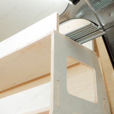 Close-up view of the top tray