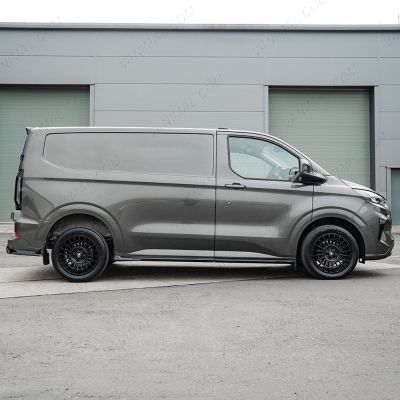 Side van view of the Ford Transit Custom 2023- Gloss Black Side Skirts