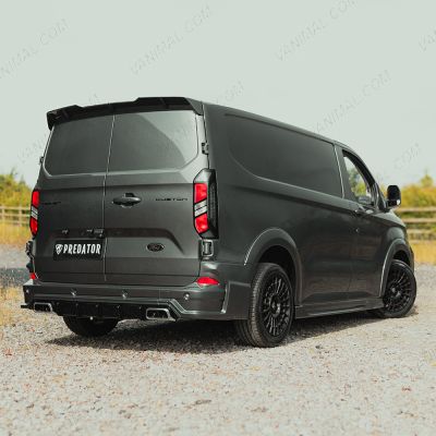 Rear van view of the Ford Transit Custom 2023- Full Predator Body Kit LWB