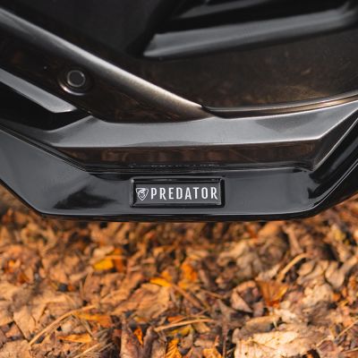 Close-up view of the Predator badge located on the front styling