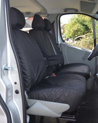 Nissan Primastar 2002-2006 Tailored Waterproof Front Seat Covers (Driver Side with Armrest and Twin Passenger Seats)