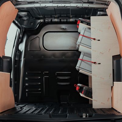 Premium 12mm plywood toolbox rack for Nissan Townstar L2 offside front section